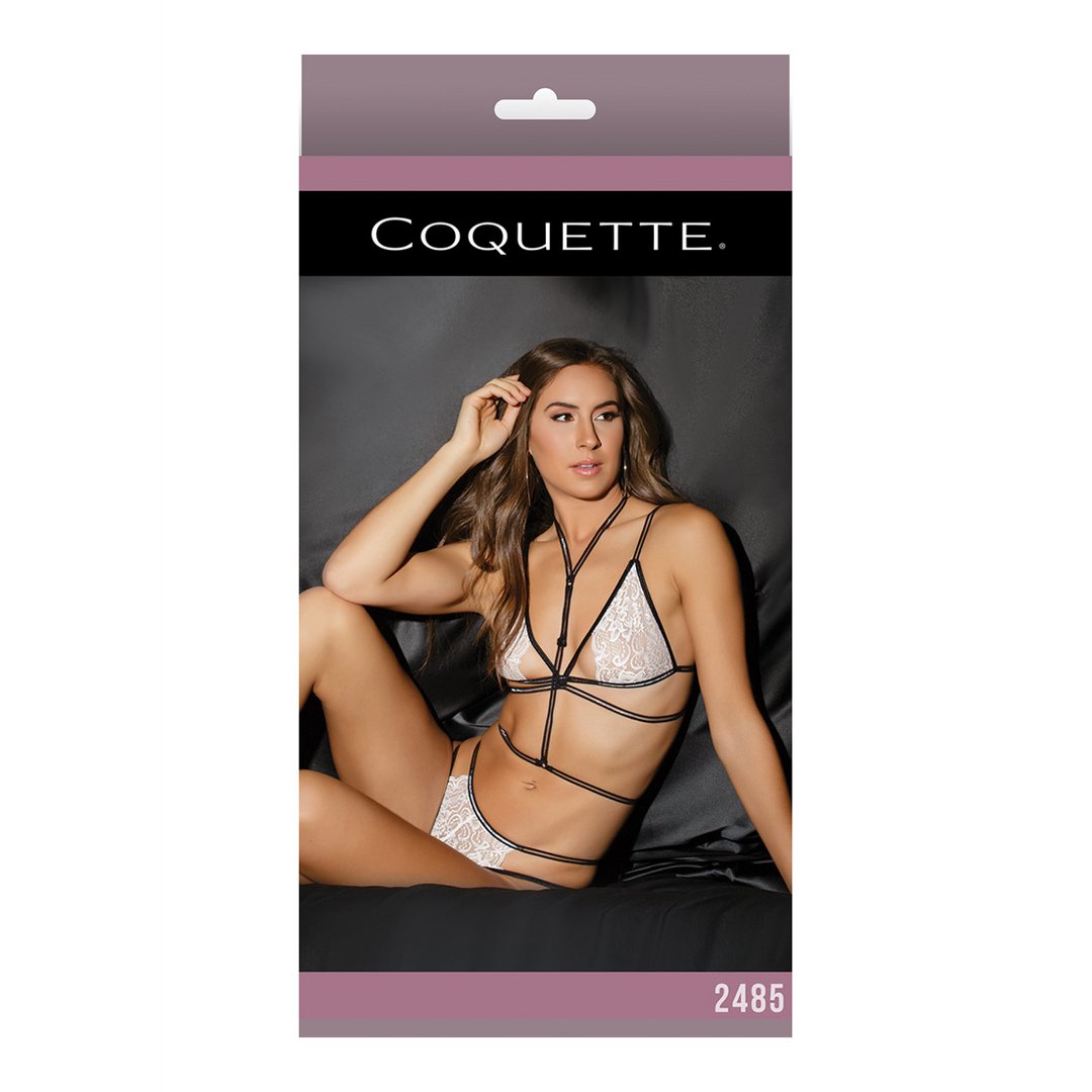 Lace Bralette, Panties and Crotchless Harness - One Size - EroticToyzProducten,Lingerie,Lingerie voor Haar,3 - Delige Set,Outlet,,VrouwelijkCoquette