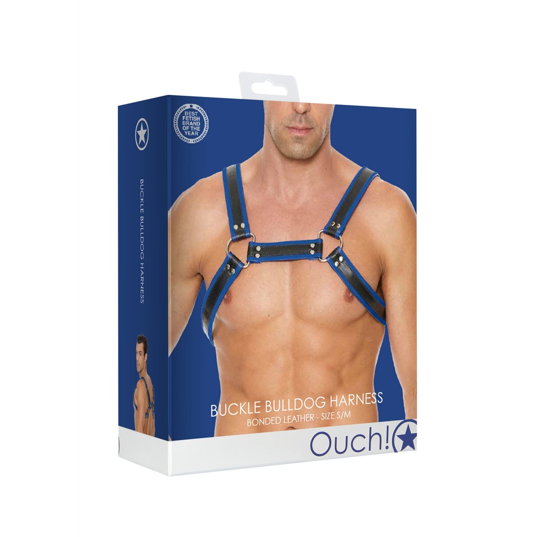 Leather Bulldog Harness with Buckles - M - EroticToyzProducten,Toys,Fetish,Harnassen,,MannelijkOuch! by Shots