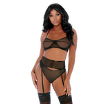 Lingerieset - XL Zwart Met Vinyl Accent en Contrastdesign - EroticToyzSuper SaleForplay