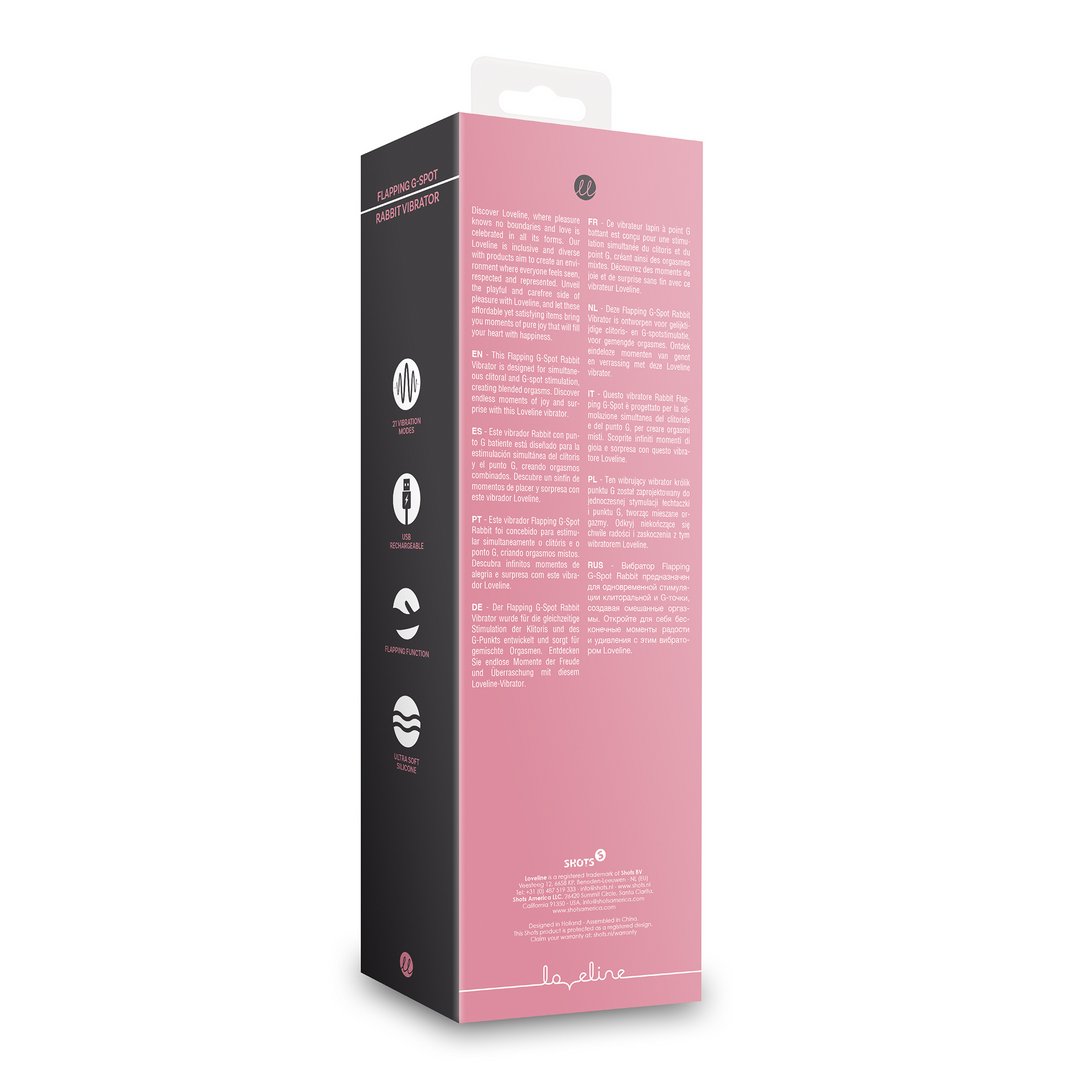 Loveline G - Spot Rabbit Vibrator met Fladderfunctie - Paars - EroticToyzRabbit VibratorsLoveline by Shots