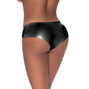 Low Rise Split Crotch Boy Short - XL - Black - EroticToyzProducten,Lingerie,Lingerie voor Haar,Strings en Slipjes,,VrouwelijkMagic Silk