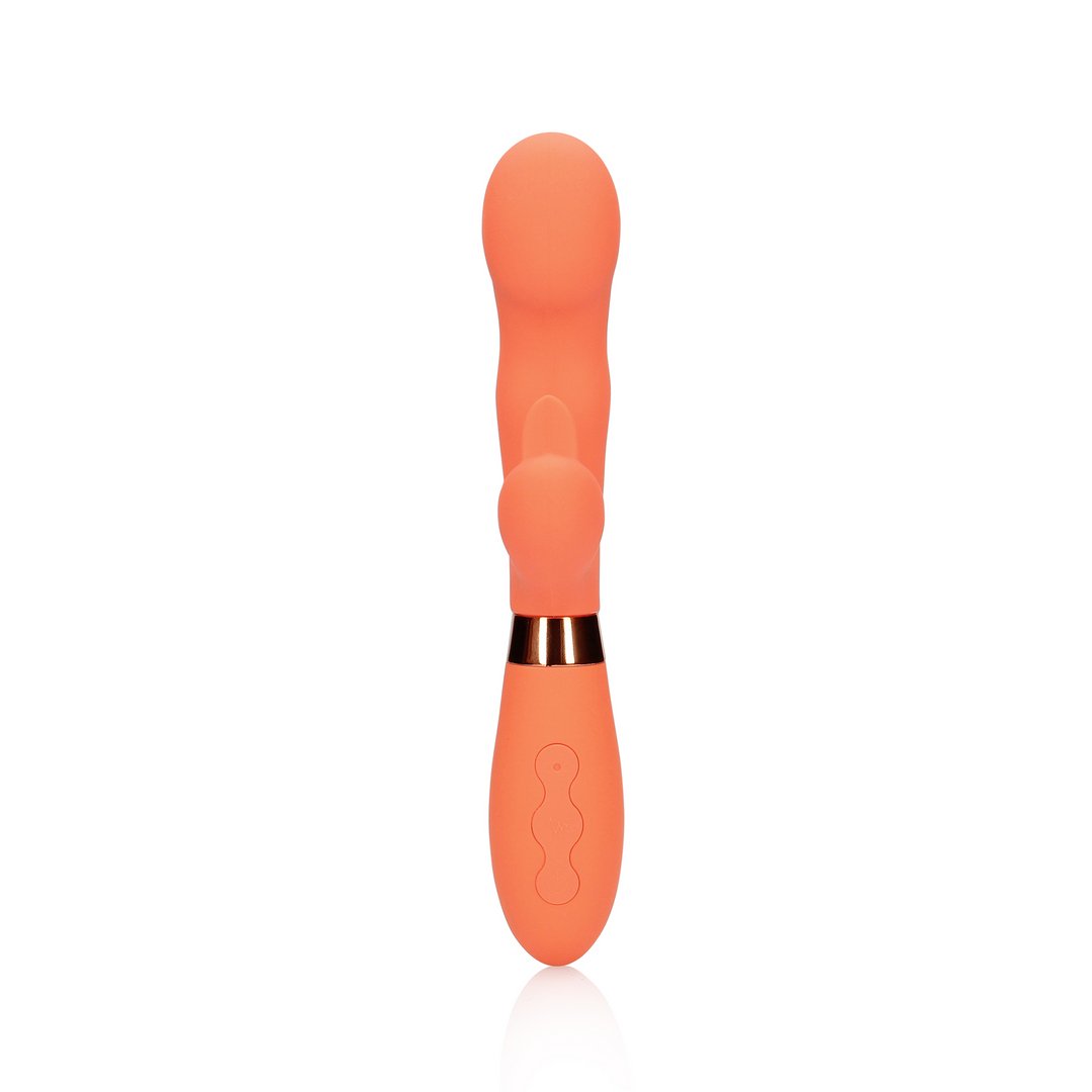 'Luxueuze Rabbit Vibrator met Geribbelde Clitoris Stimulator - Roze' - EroticToyzRabbit VibratorsLoveline by Shots