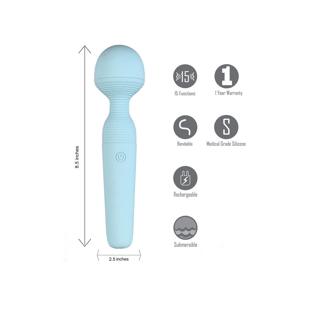 Maia Toys Aryia Massager Met 15 Pulsaties en Buigbare Kop - Zwart - EroticToyzMassagetoestellen WandsMaiatoys