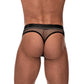 Male Power Cock Ring Thong Met Snap - Off Pouch L/XL - Zwart - EroticToyzStringsMale Power