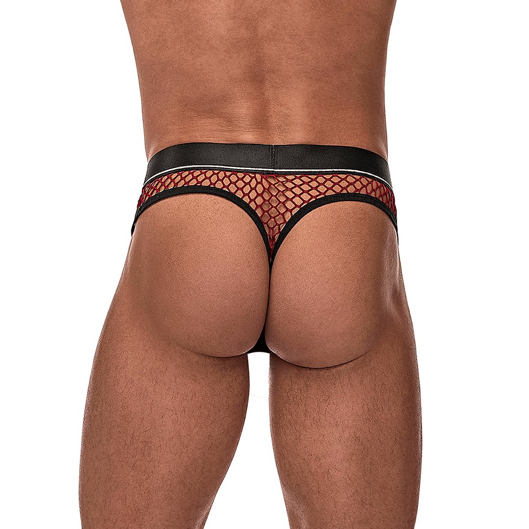 Male Power Cock Ring Thong Met Snap - Off Zakje - Bourgondisch (L/XL) - EroticToyzStringsMale Power