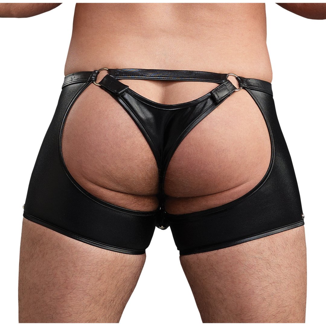 **Male Power Poseidon Shorts met Open Kruis & Rug - Afneembare String L/XL Zwart** - EroticToyzFetishkleding voor HemMale Power