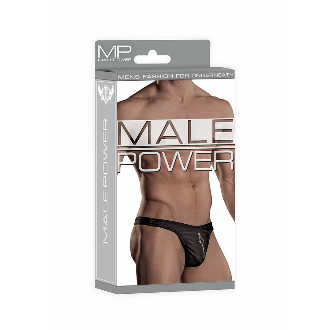 Male Power Zipper Thong L/XL - Zwart - EroticToyzStringsMale Power