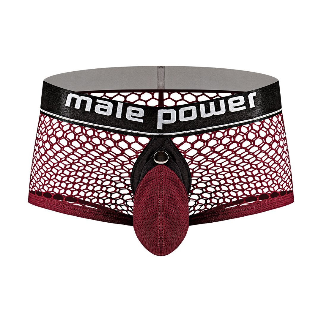 Mini Cock Ring Short - L - Burgundy - EroticToyzProducten,Lingerie,Lingerie voor Hem,Boxershorts,,MannelijkMale Power