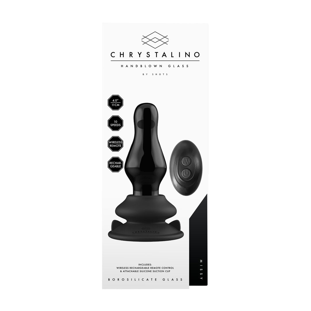 Missy - Vibrating Glass Butt Plug with Suction Cup - EroticToyzProducten,Toys,Vibrators,Glazen Vibrators,,VrouwelijkChrystalino by Shots