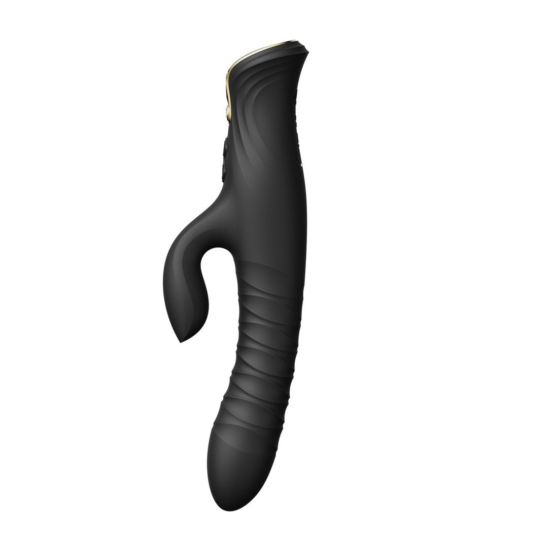 Mose PowerThrust Rabbit Vibrator - Obsidiaan Zwart - EroticToyzThrusting VibratorsZalo