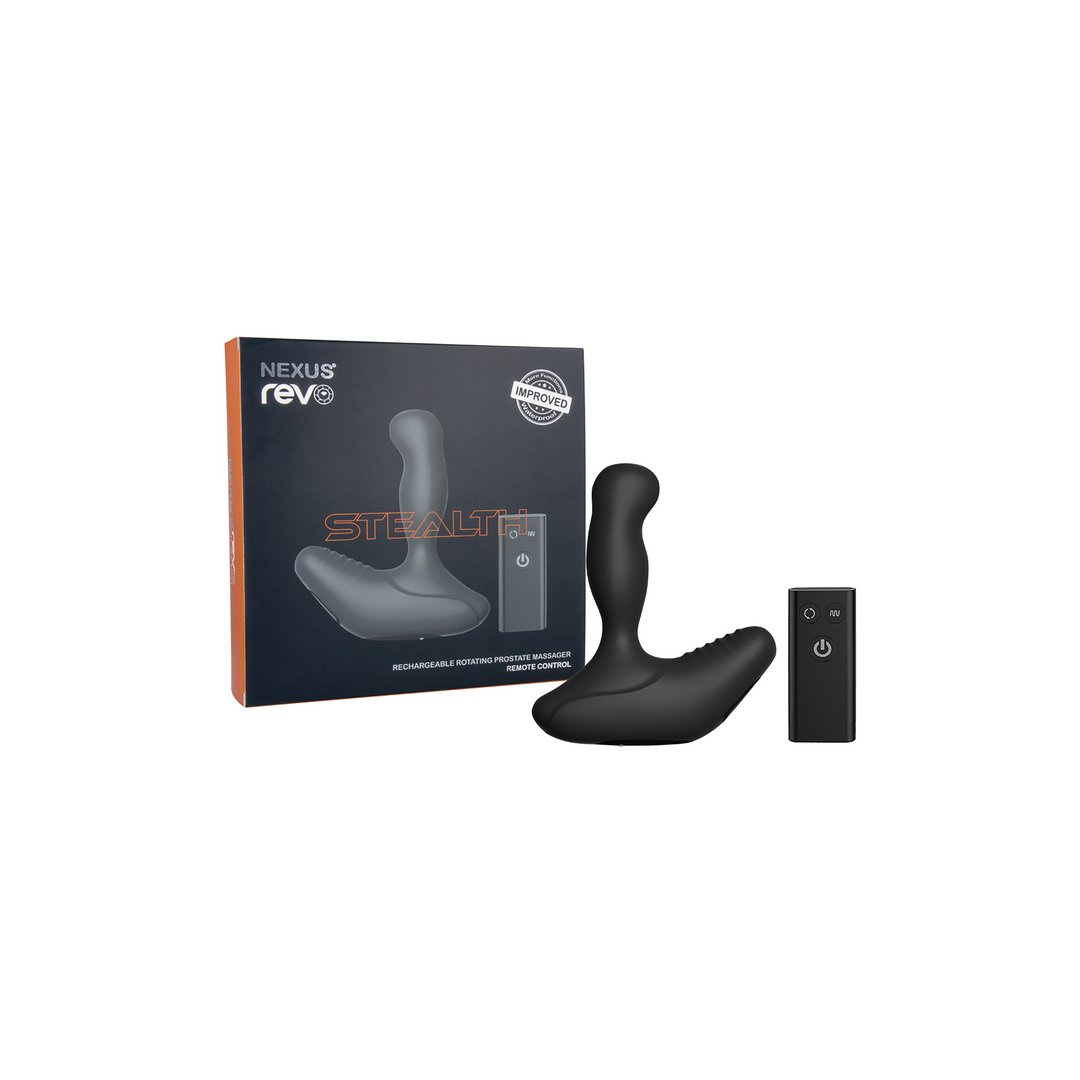 'Nexus Revo Stealth Prostaat Massager Oplaadbaar & Waterdicht met Afstandsbediening - Zwart' - EroticToyzBall StrapsNexus