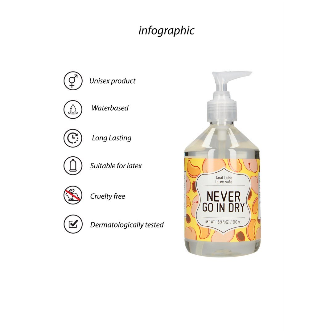 Nooit Meer Droog - Anale Glijmiddel - 500 ml - EroticToyzProducten,Veilige Seks, Verzorging Hulp,Glijmiddelen,Glijmiddelen op Waterbasis,,GeslachtsneutraalS - Line by Shots