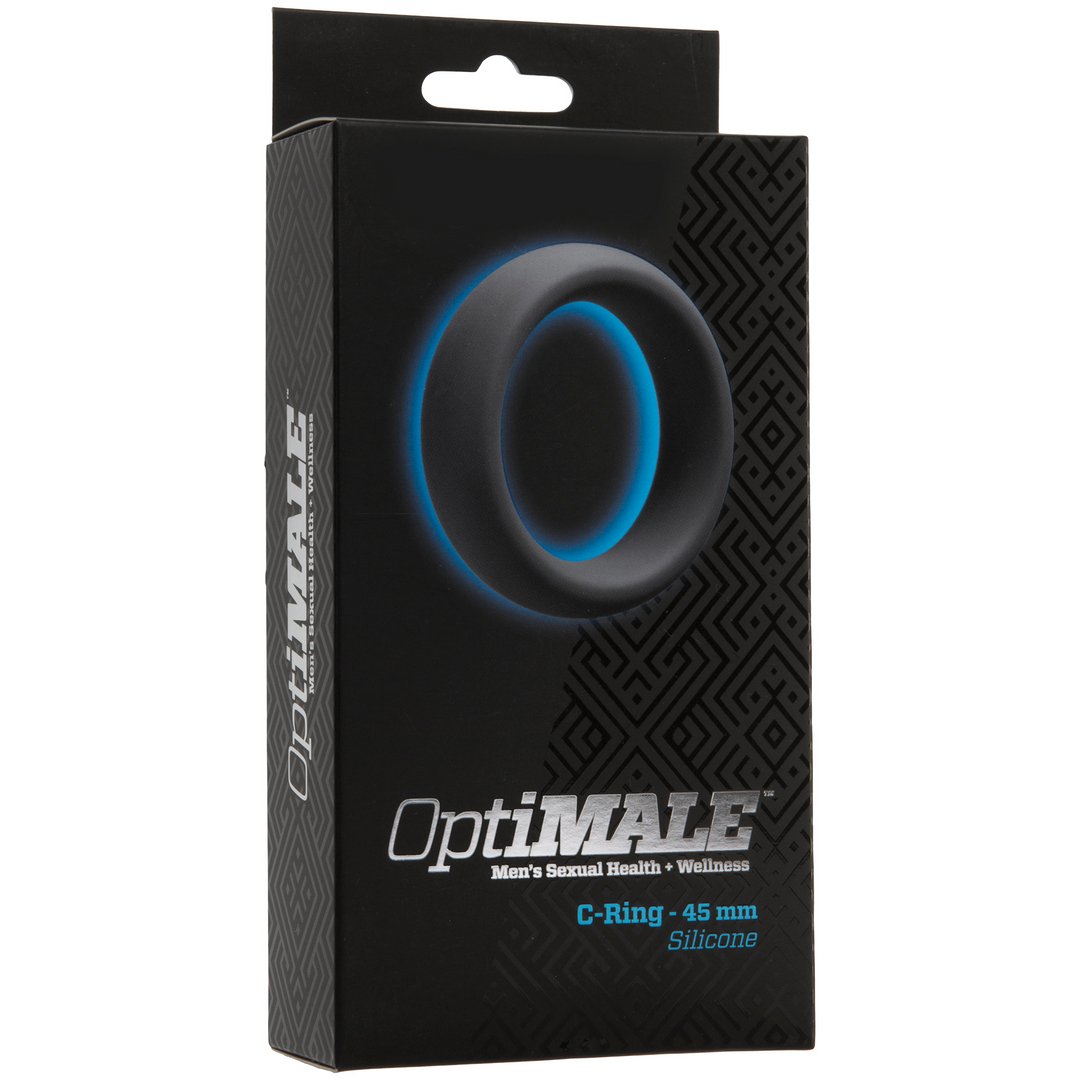 OptiMALE Cock Ring 45 mm - Zwart Siliconen - EroticToyzCockringenDoc Johnson