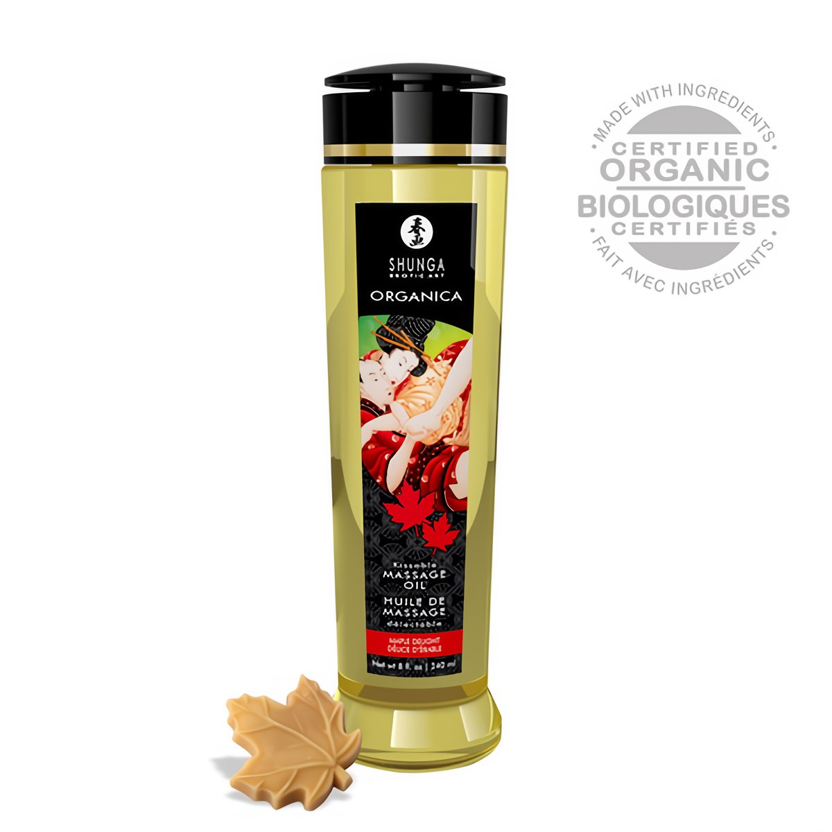 Organica Massage Olie Maple Delight 240 ml - Eetbaar en Natuurlijke Ingrediënten - EroticToyzMassage OliënShunga