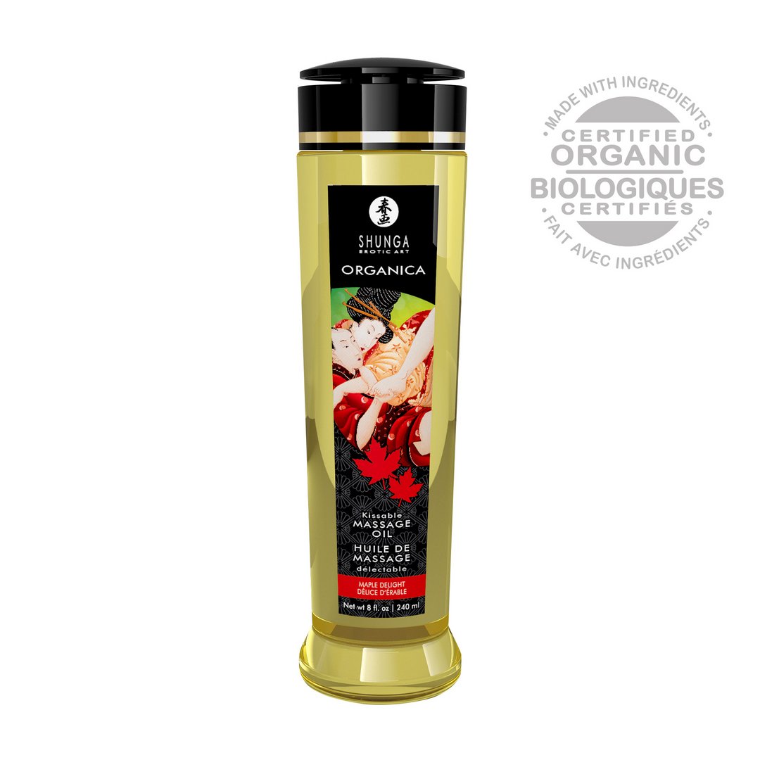 Organica Massage Olie Maple Delight 240 ml - Eetbaar en Natuurlijke Ingrediënten - EroticToyzMassage OliënShunga