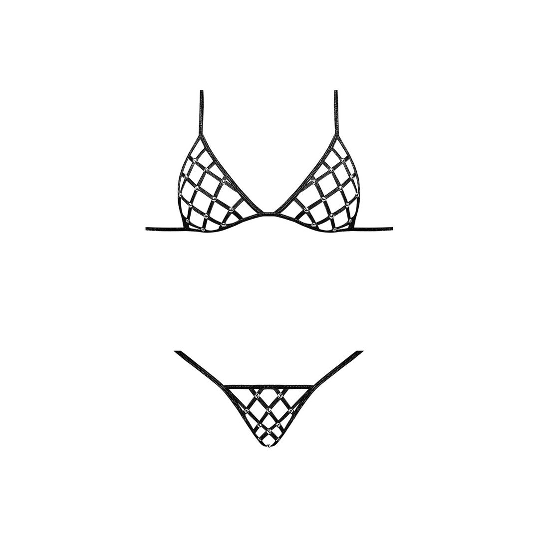 Orthia - Sexy Imitatie Net Set met Bh en G - String - Plus Size - EroticToyzProducten,Lingerie,Lingerie voor Haar,2 - Delige Set,Fetishkleding voor Haar,Queen size,,VrouwelijkMagic Silk