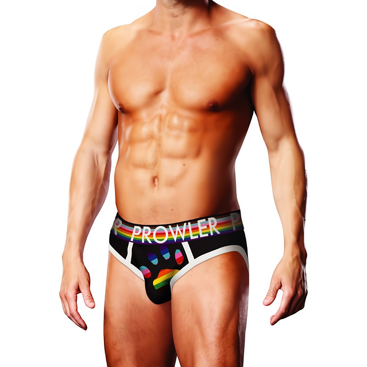 Oversized Paw Brief - XL - Zwart Ondergoed met Pride Design - EroticToyzProducten,Lingerie,Lingerie voor Hem,Briefs,,MannelijkProwler