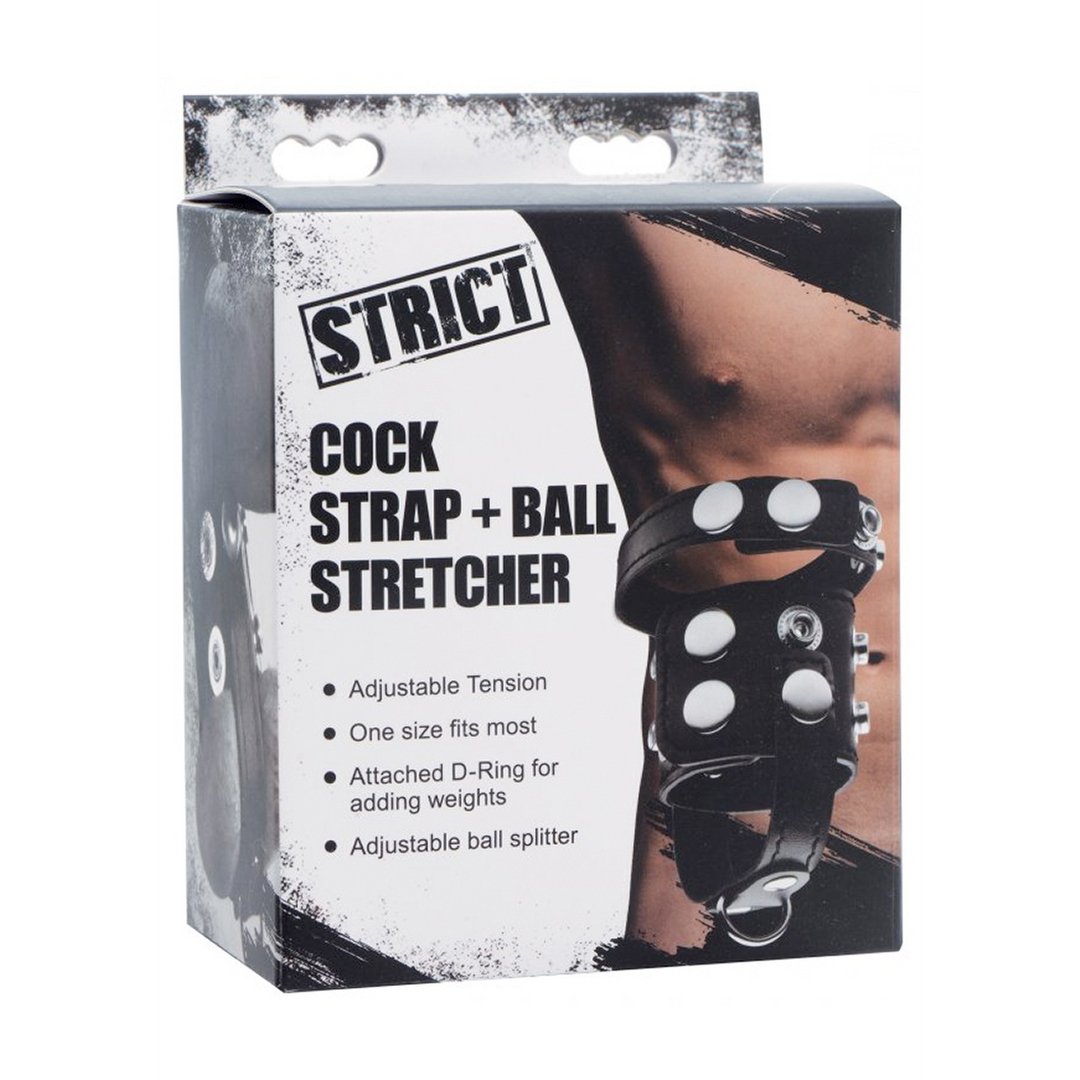 Penis Strap en Ballstretcher met Verstelbare Spanning en D - ring - EroticToyzProducten,Toys,Toys voor Mannen,Cockringen,Ball Straps,,GeslachtsneutraalXR Brands