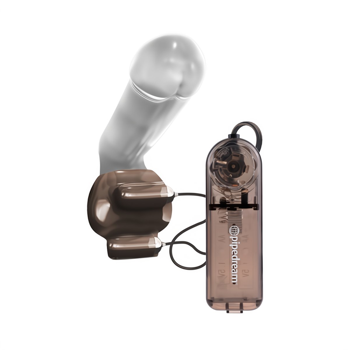 Pipedream Extreme Double Vibrating Glans Stimulator - Zwart - EroticToyzPenis Hoofd TeaserPipedream