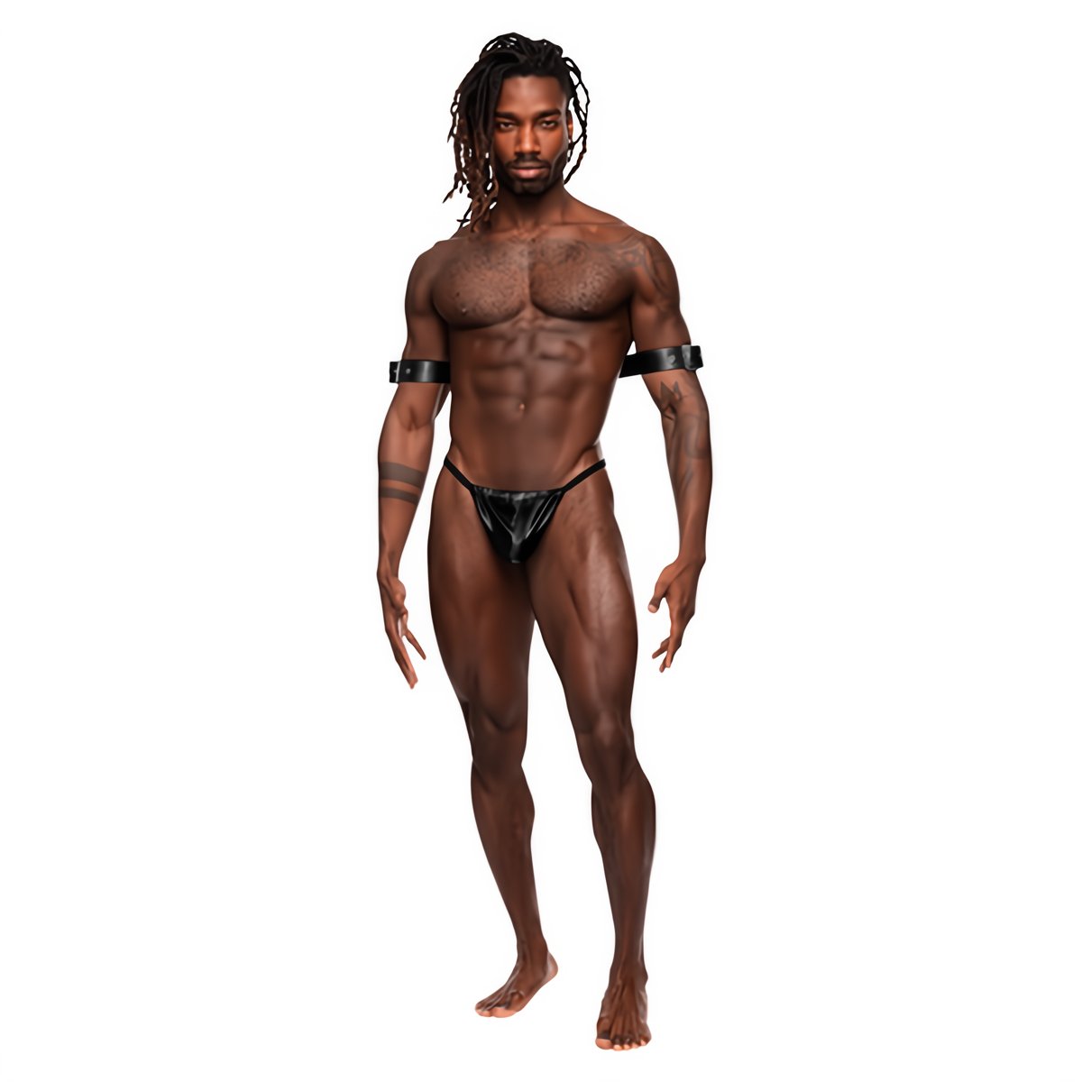Pisces - One Size - Zwart - Comfortabele Armboeien met Verstelbare Gespen en Decoratieve Studs - EroticToyzProducten,Toys,Fetish,Restraints,Lingerie,Lingerie voor Hem,Fetishkleding voor Hem,,MannelijkMale Power