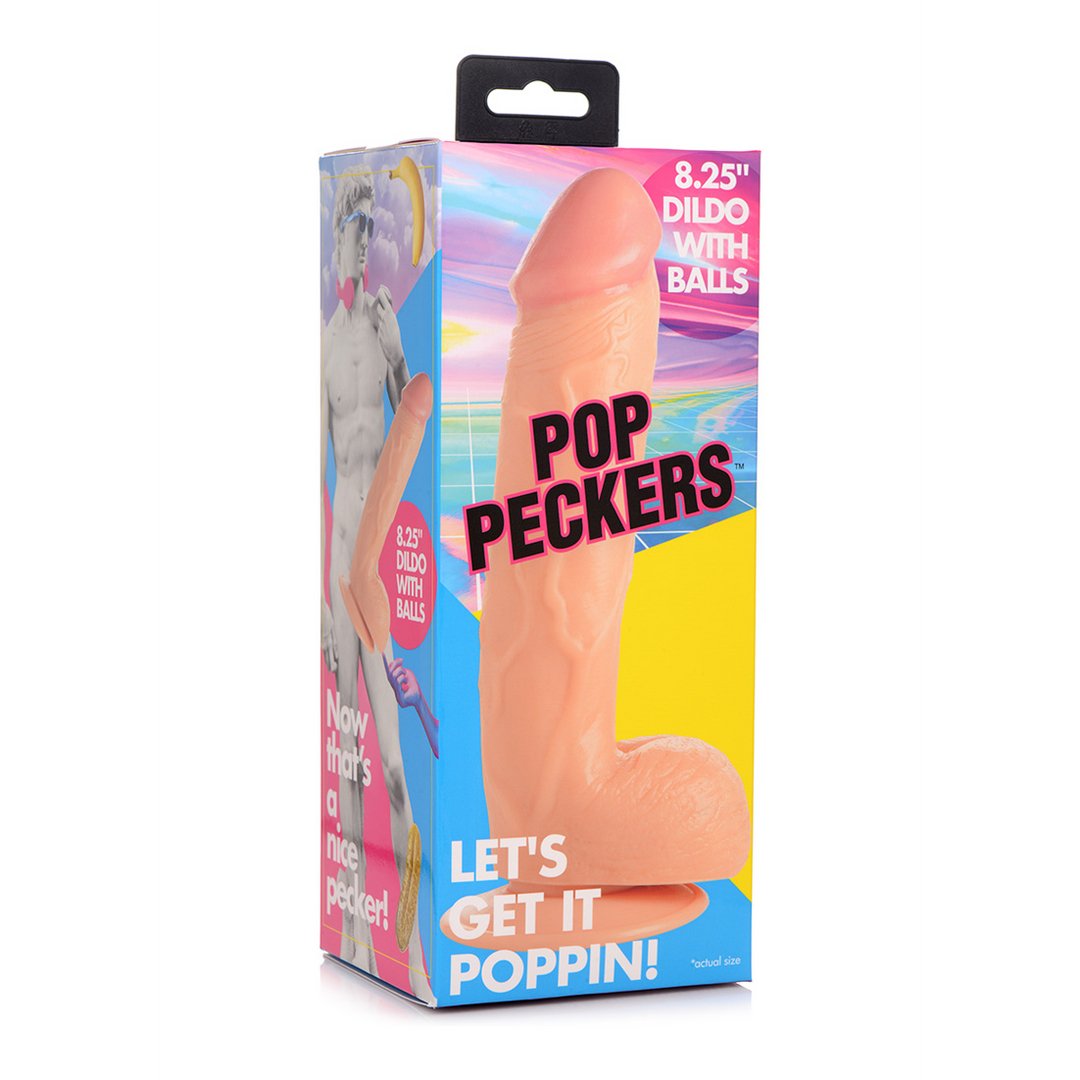 'POP Dildo Met Ballen 21 cm - Klaproos' - EroticToyzRealistische Dildo'sXR Brands