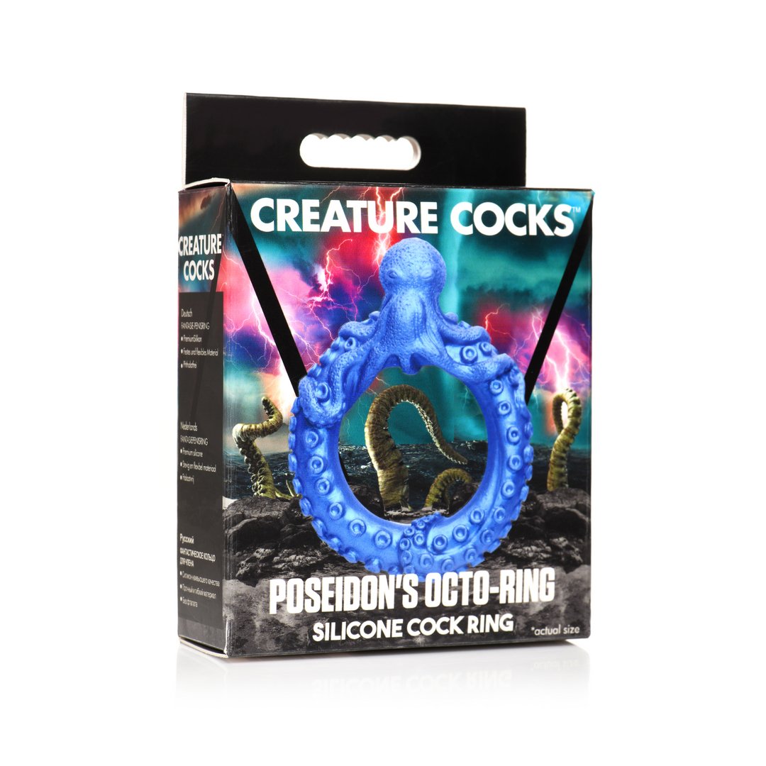 Poseidon's Octo - Ring - Silicone Cockring - Blauw - EroticToyzProducten,Toys,Toys voor Mannen,Cockringen,Nieuwe Producten,,MannelijkXR Brands