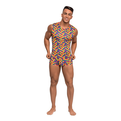 Pride Fest Regenboog Fitness Tanktop M - Kleurig en Ademend - EroticToyzT-Shirts / TopsMale Power