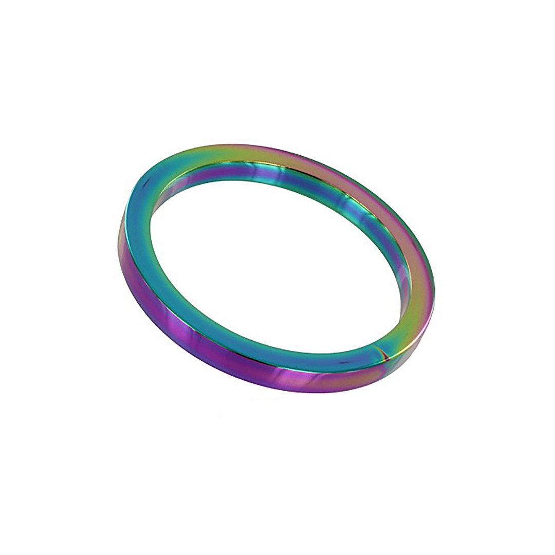 Rainbow Flat CRing 0.3 x 1.8 / 8 x 45 mm - EroticToyzCockringenSteel by Shots