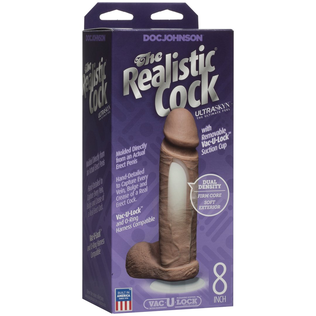 Realistische Cock met Ballen - 20 cm - Caramel - Dual - Density UR3 - materiaal met Zuignapbasis - EroticToyzProducten,Toys,Dildos,Realistische Dildo's,,GeslachtsneutraalDoc Johnson