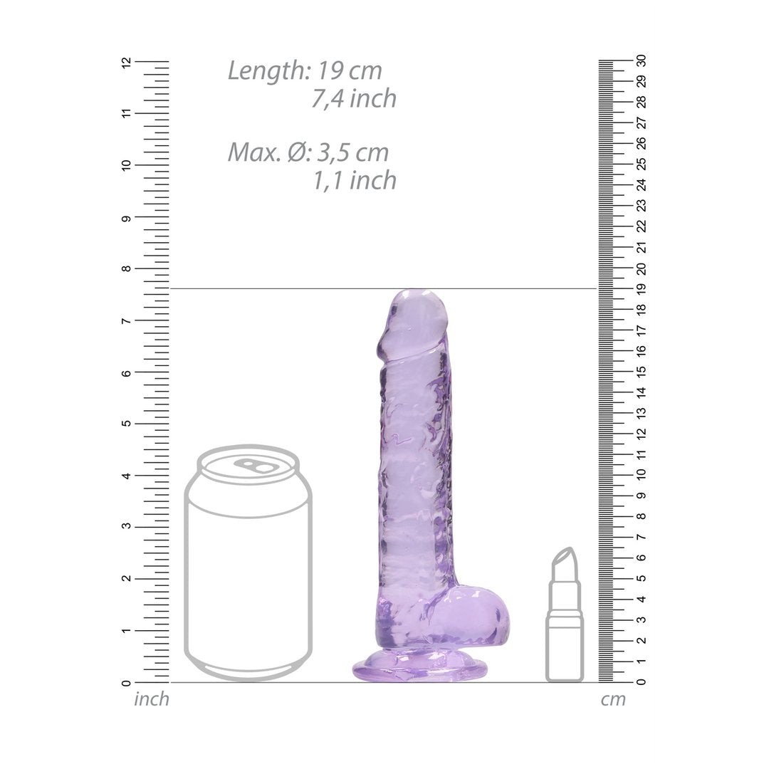 Realistische Dildo met Ballen - 19 cm - Zuignap - Lichaamsveilig - EroticToyzProducten,Toys,Dildos,Realistische Dildo's,,GeslachtsneutraalRealRock by Shots