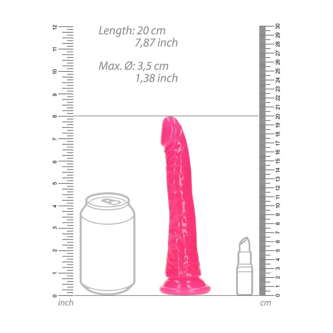 Realistische Dildo met Zuignap - Glow In The Dark - 18 cm - EroticToyzProducten,Toys,Dildos,Realistische Dildo's,,RealRock by Shots