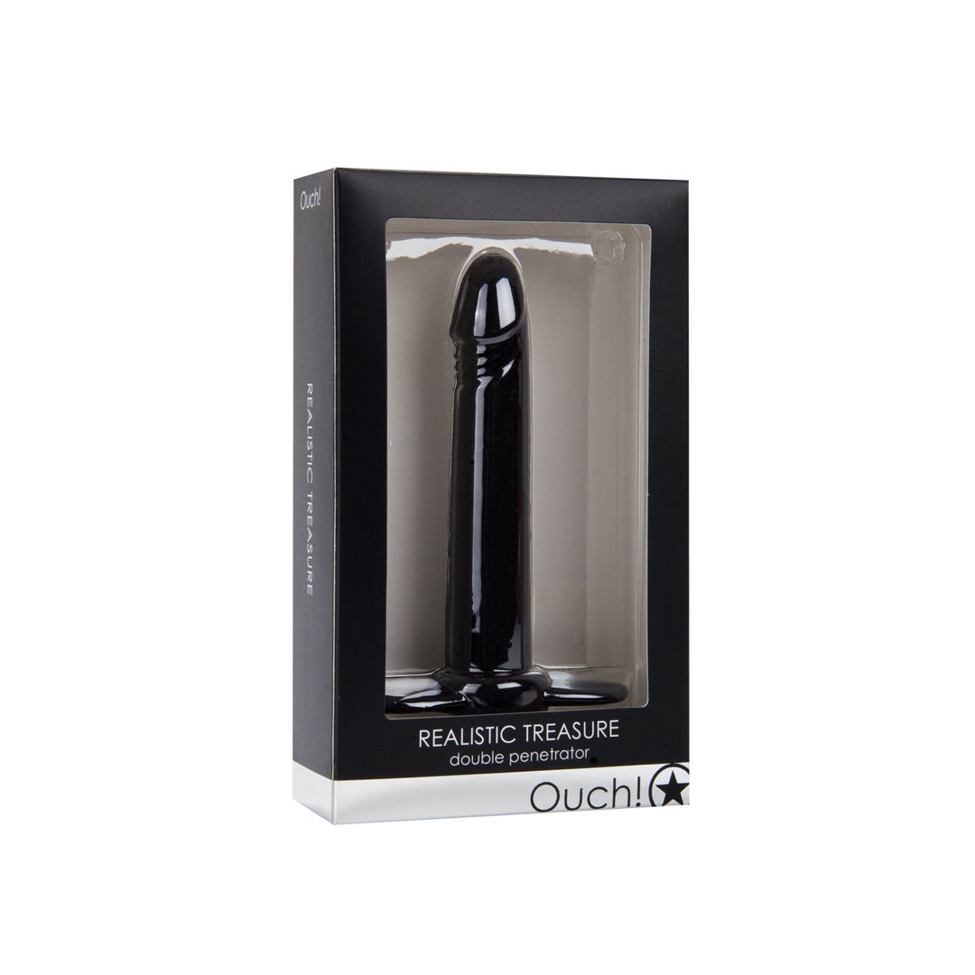 Realistische Schat - Strap - on Dildo met Cockring voor Dubbele Penetratie - EroticToyzProducten,Toys,Dildos,Voorbinddildo's,Voorbinddildo's,,GeslachtsneutraalOuch! by Shots