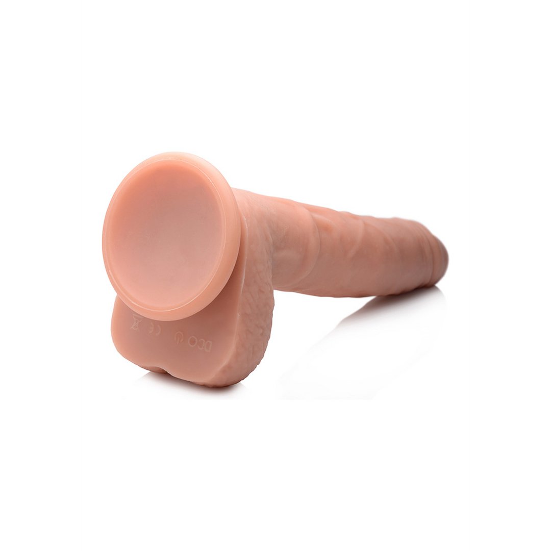 Realistische Siliconen Dildo met Vibraties en Stootfunctie - 20,5 cm Met Ballen - EroticToyzThrusting VibratorsCurve Toys