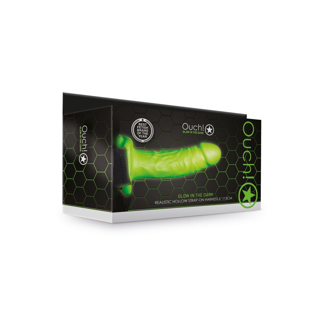 Realistische Strap - on Dildo - 18 cm - Glow in the Dark - EroticToyzProducten,Toys,Toys voor Koppels,Voorbinddildo's,,GeslachtsneutraalOuch! by Shots