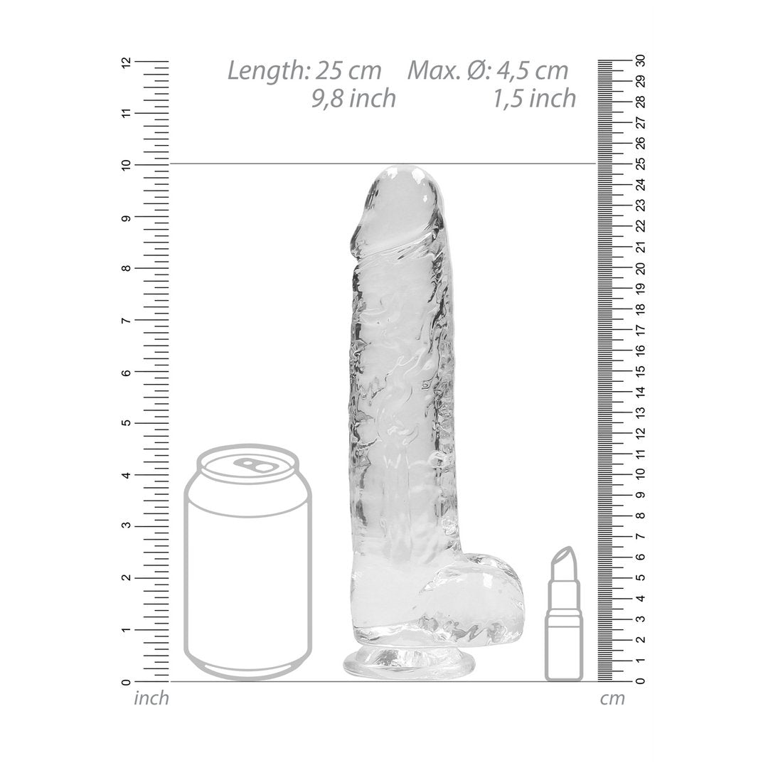 Realrock Crystal Clear - Realistische Dildo met Ballen - 23 cm - EroticToyzProducten,Toys,Dildos,Realistische Dildo's,,GeslachtsneutraalRealRock by Shots