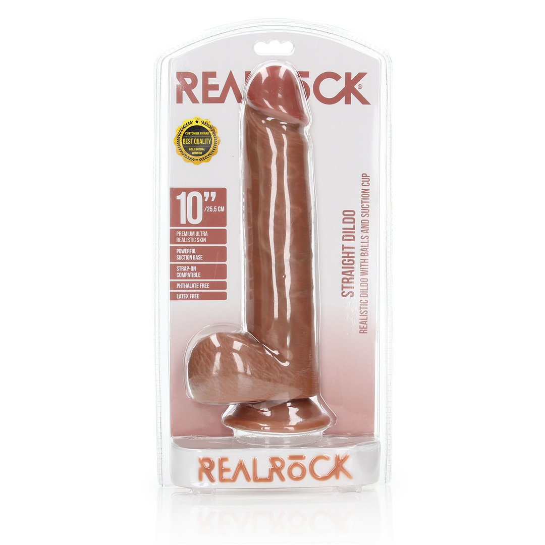 RealRock - Rechte Realistische Dildo met Ballen en Zuignap - 25,5 cm - EroticToyzProducten,Toys,Dildos,Realistische Dildo's,,GeslachtsneutraalRealRock by Shots