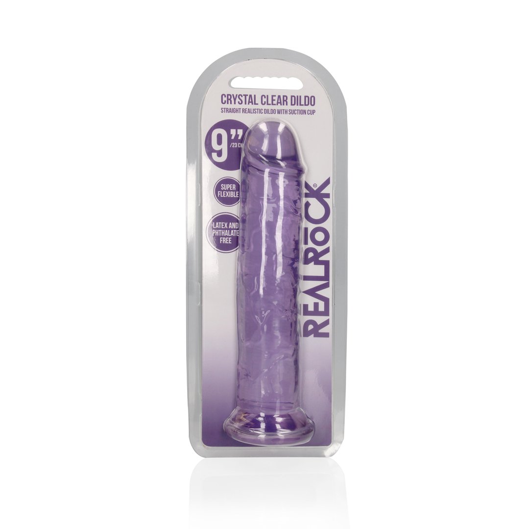 Rechte Transparante Realistische Dildo met Zuignap - 23 cm - EroticToyzProducten,Toys,Dildos,Realistische Dildo's,,RealRock by Shots