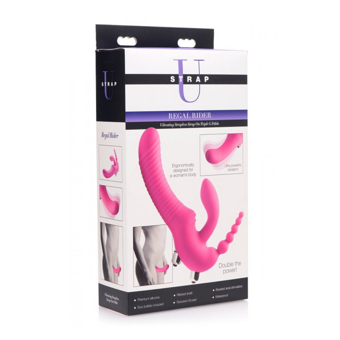 Regal Rider - Drievoudige Vibrerende Siliconen Strapless Strap - On - EroticToyzProducten,Toys,Vibrators,Strap On Vibrators,Strapless,,GeslachtsneutraalXR Brands