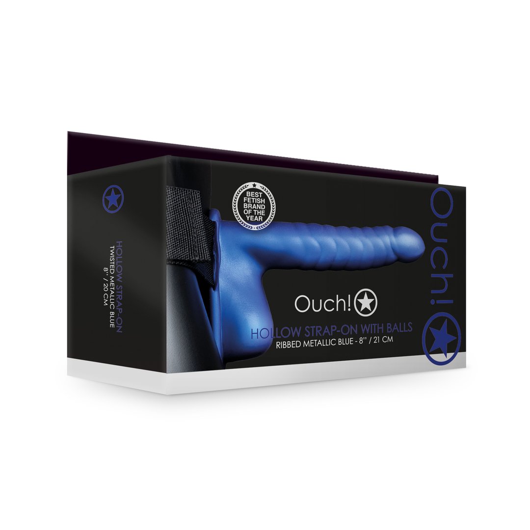 Holle Strap - on - 21 cm - Metallic Blauw - Pleasureplay HolOuch! by Shots