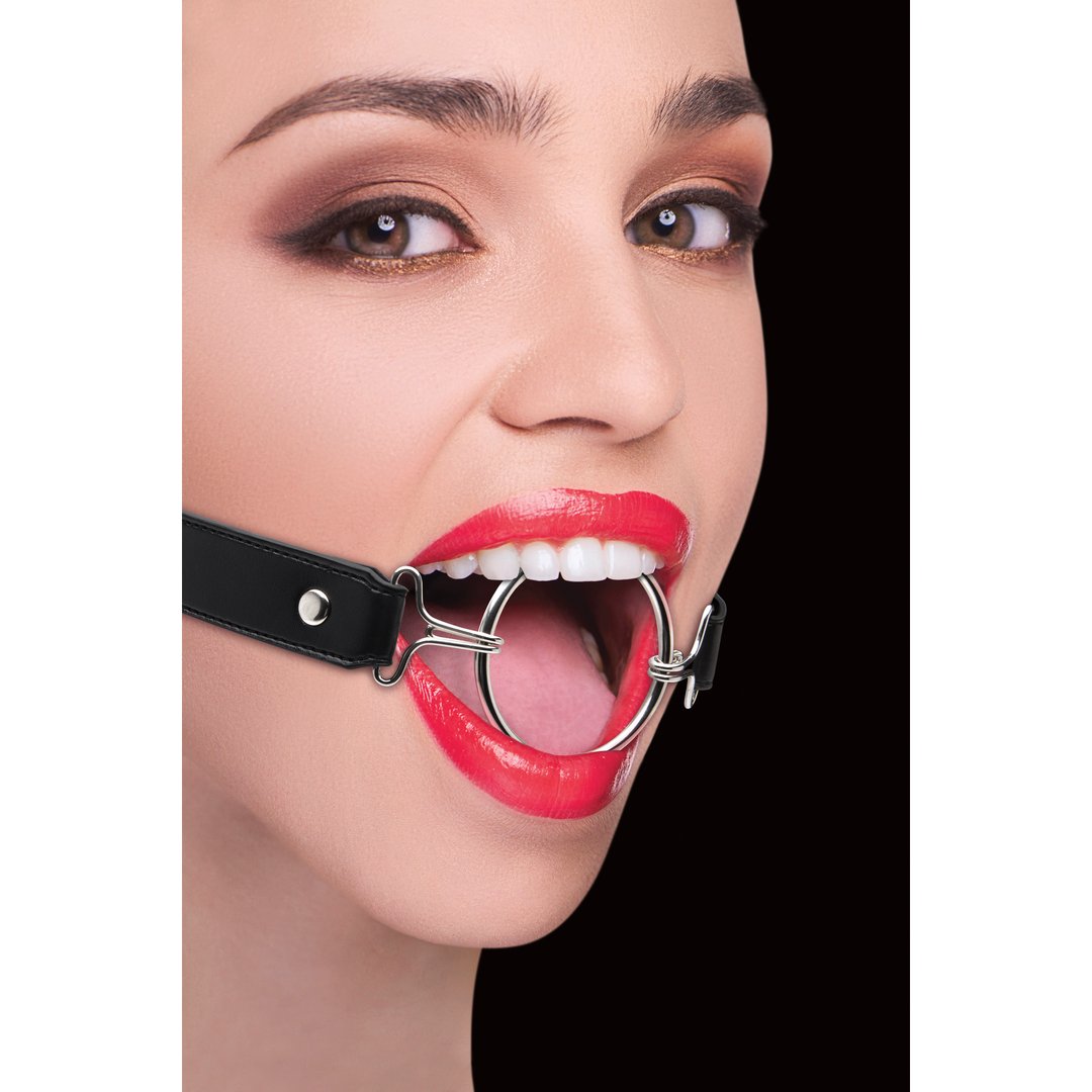 Ring Gag - XL Verstelbare Leren Riemen - EroticToyzGagsOuch! by Shots