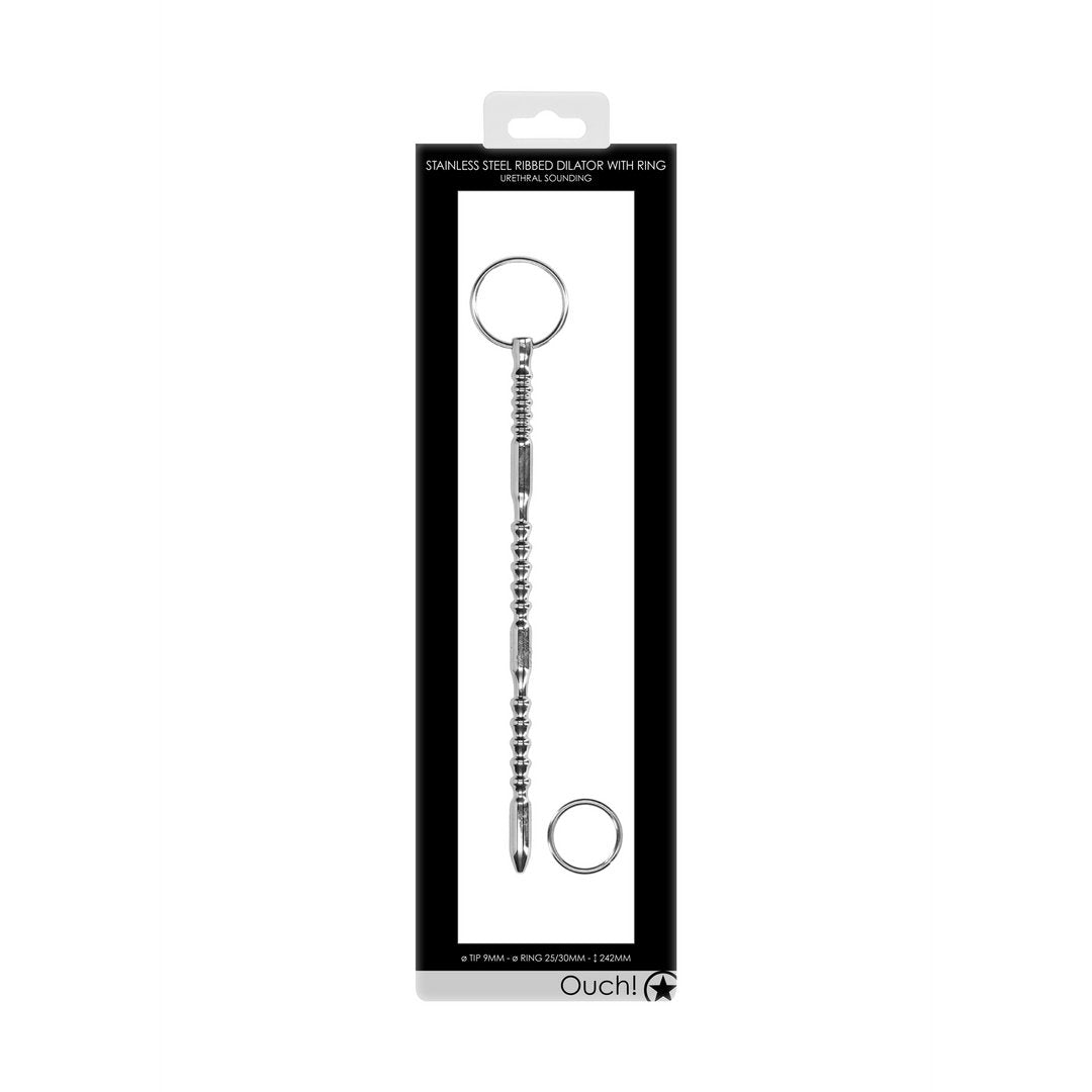 RVS Geribbelde Dilator - 9 mm Urethra Stimulator - EroticToyzProducten,Toys,Toys voor Mannen,Urethrale Toys,Outlet,,MannelijkOuch! by Shots