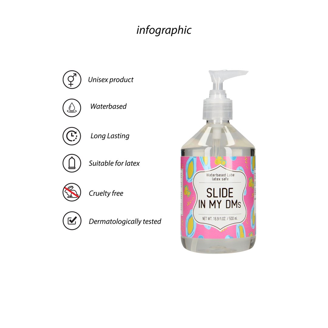 S - line Glijmiddel Op Waterbasis - Slide In My DMs - 500 ml - EroticToyzProducten,Veilige Seks, Verzorging Hulp,Glijmiddelen,Glijmiddelen op Waterbasis,,GeslachtsneutraalS - Line by Shots