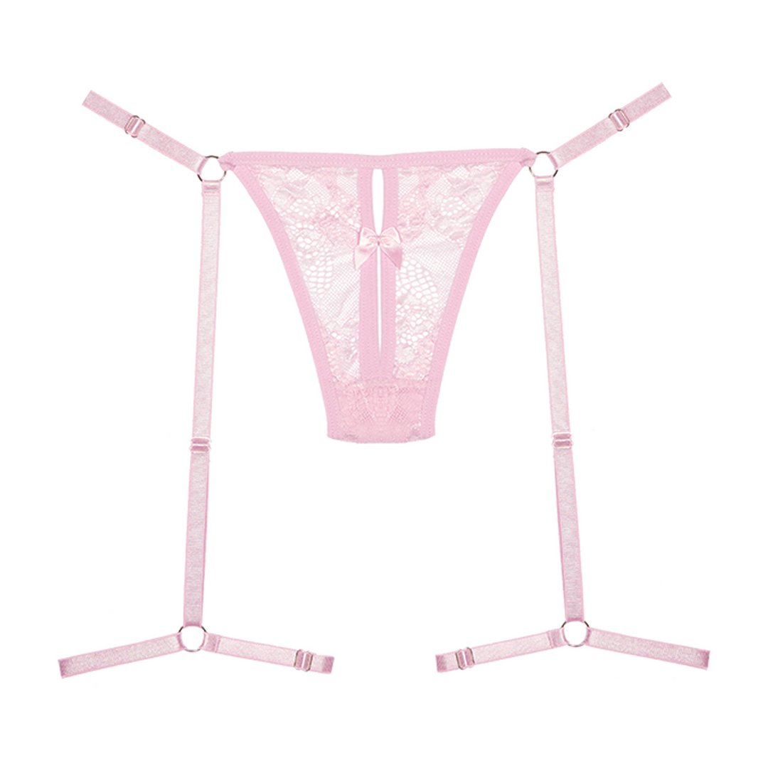 Say it with Garters Verleidelijke Kanten String - Roze OS - EroticToyzStrings en SlipjesAllure