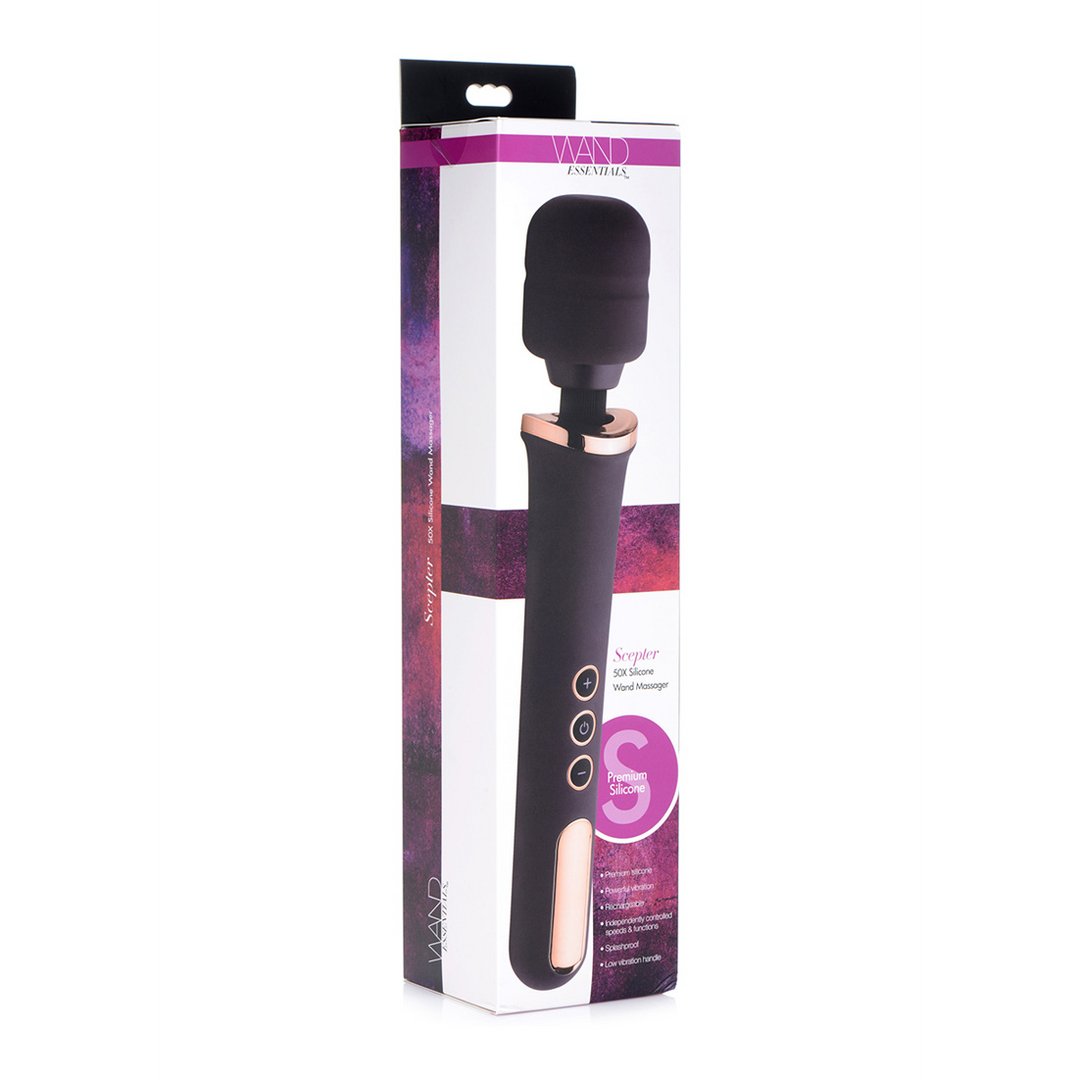 Scepter - Siliconen Wand Massager - Zwart - EroticToyzProducten,Toys,Vibrators,Massagetoestellen Wands,,GeslachtsneutraalXR Brands