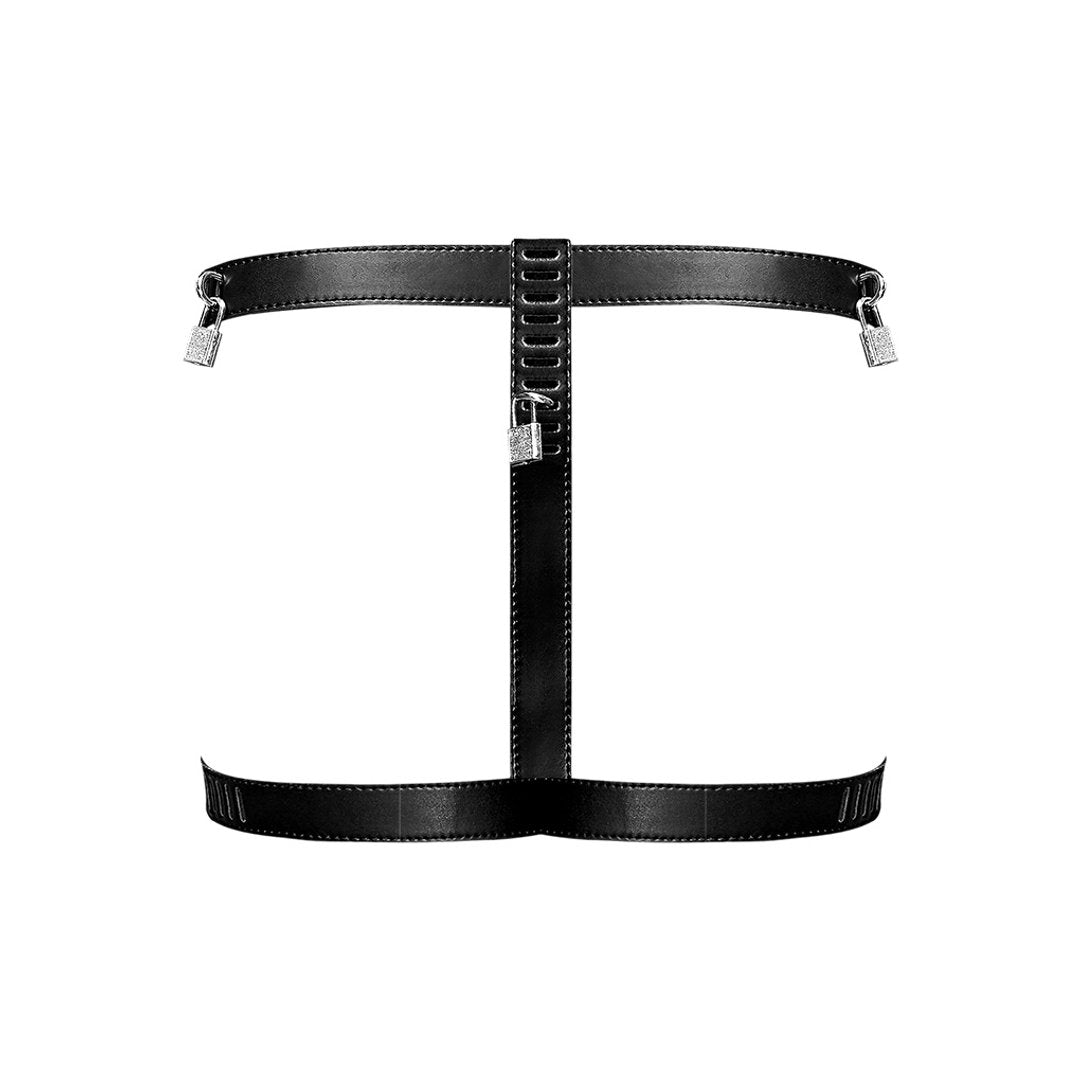Scorpio - Imitatie Lederen Kuisheidsstring - One Size - Zwart - EroticToyzProducten,Lingerie,Lingerie voor Hem,Fetishkleding voor Hem,Strings,,MannelijkMale Power