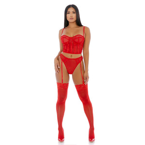 Sensuele Intimiteit - Mesh Bustier Set - L - EroticToyzProducten,Lingerie,Lingerie voor Haar,2 - Delige Set,Outlet,,VrouwelijkForplay