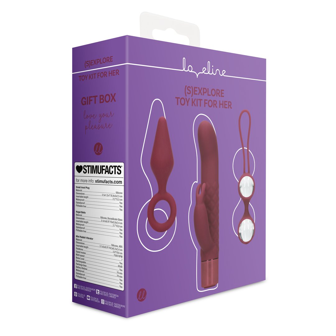 (S)explore Toy Kit for Her Dark Cherry - EroticToyzSets voor VrouwenLoveline by Shots