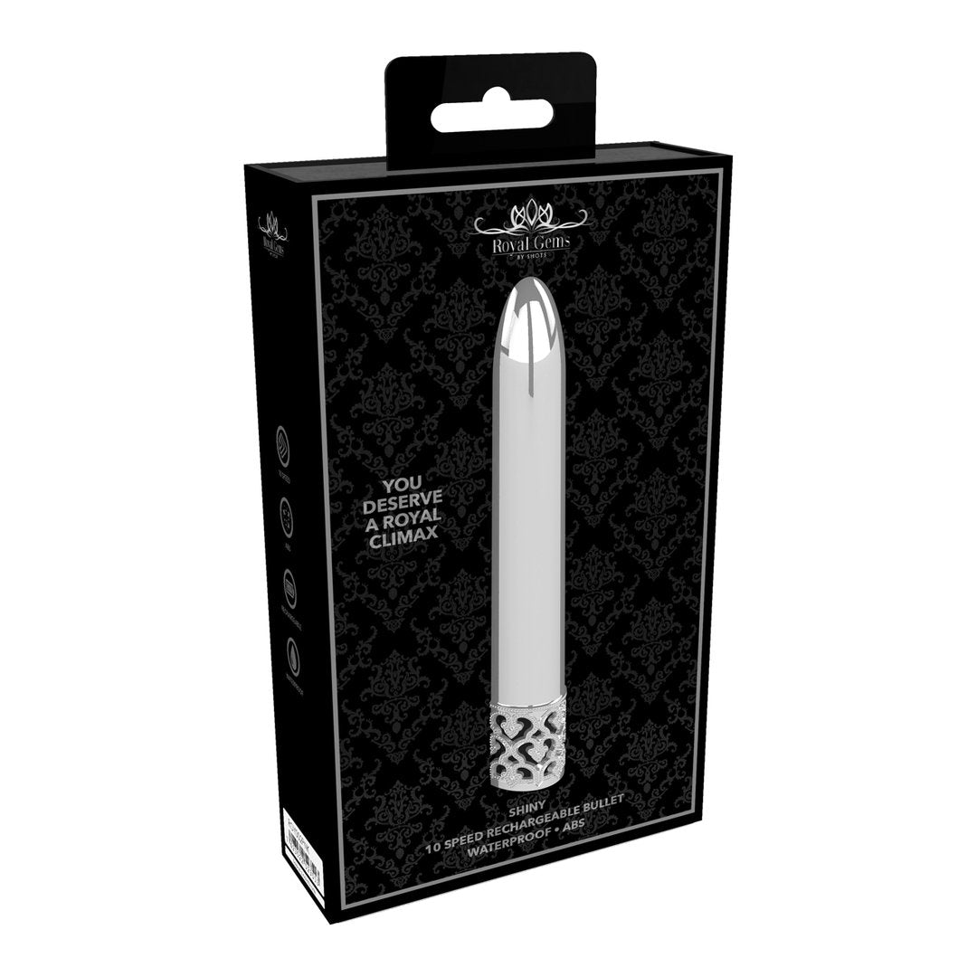 Shiny - Krachtige Oplaadbare Vibrator met Luxe Metalen Afwerking - EroticToyzProducten,Toys,Vibrators,Kogel - en Minivibrators,,VrouwelijkRoyal Gems by Shots