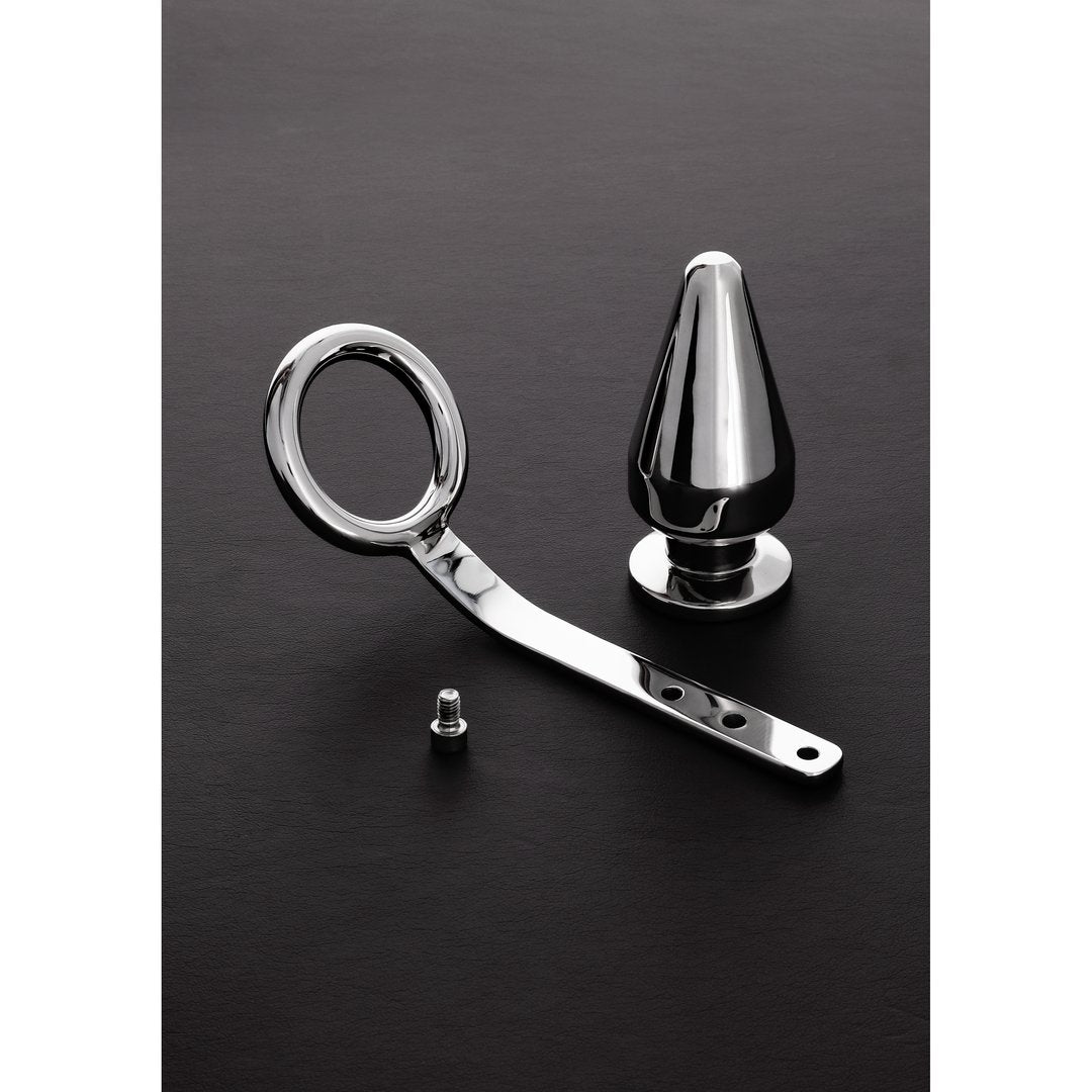 'Shots Steel Cock Ring en Buttplug Verstelbaar - RVS' - EroticToyzCockringenSteel by Shots