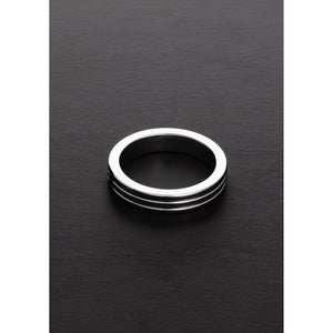 'Shots Steel Ribbed Cock Ring - 10 x 45 mm - Roestvrij Staal' - EroticToyzCockringenSteel by Shots